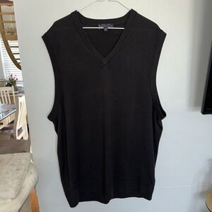 Brooks Brothers Sweater Vest Men's 2XL Brookstech Merino Wool Pullover‎ V-Neck